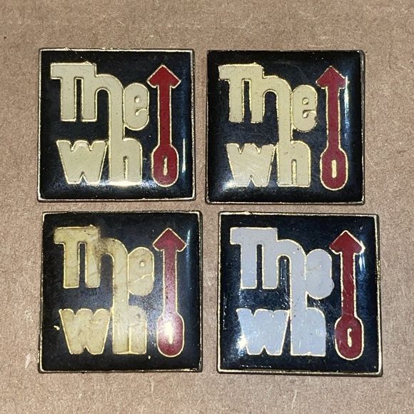 Vintage The Who Enamel Pin Band Music Logo Hat Pin Lapel Bundle Set Lot x4 - Picture 1 of 5